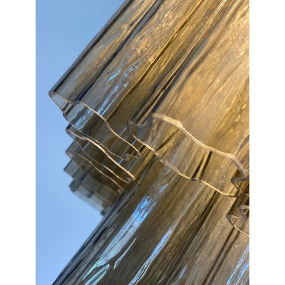 Image 1 of Contemporary Squared "Tronchi" in Venini Style Murano Glass Sputnik Flush Mount