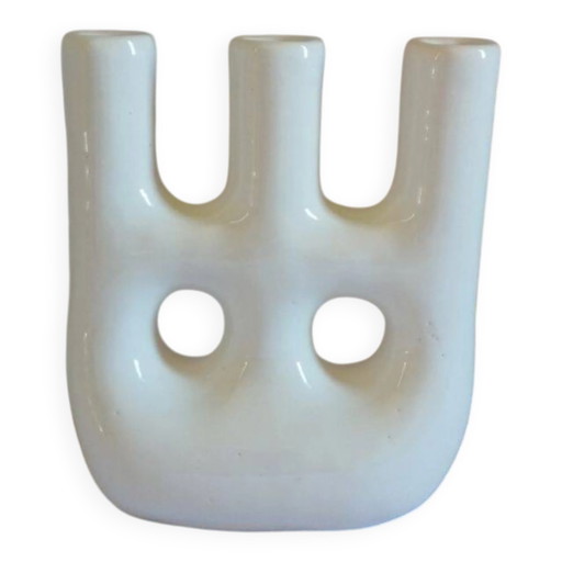 White candle vase