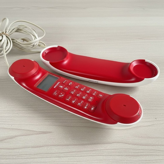 Image 1 of Téléphone sans fil Philips Mira M555 rouge et blanc avec répondeur (2013)