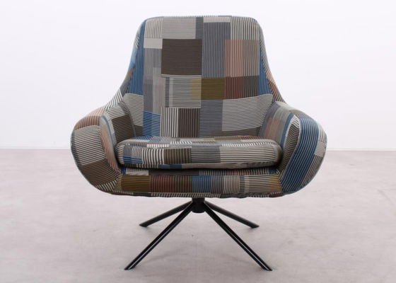 Softline Noomi Swivel Armchair – Maharam Assembled Check – Multicolor – Swivel chairs, Cotton, Metal (photo 2 of 6)