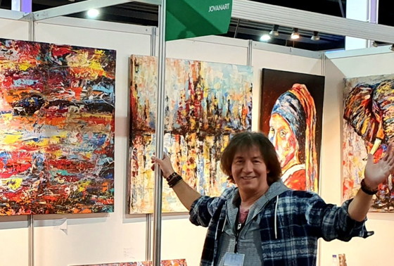 Image 1 of Jovan Srijemac (1962) - Paesaggio astratto rosa