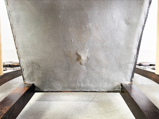 Image 1 of Set di 4 sedie neobarocche storicismo sedia antica in pelle epoca guglielmina