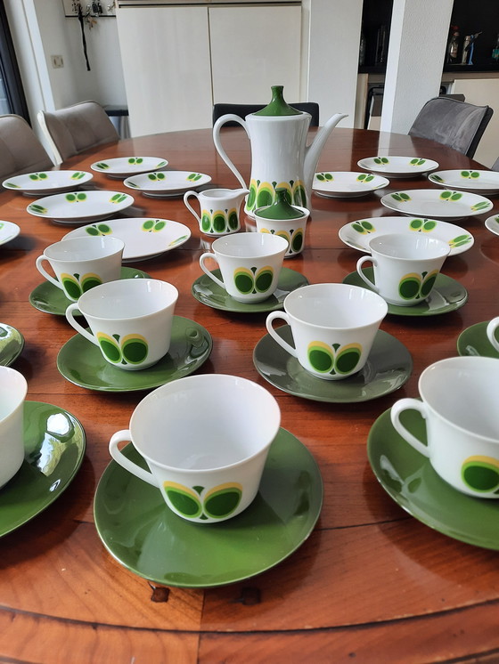 Image 1 of 1970 Seltmann Weiden Bavaria "Vert Jaune" service petit déjeuner"