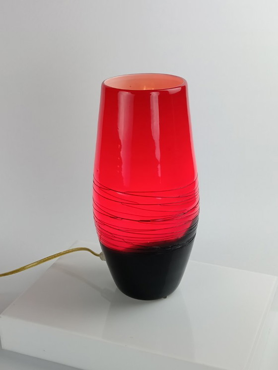 Image 1 of Lampada a conchiglia in vetro opalino