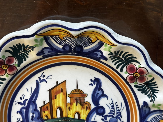 Image 1 of Plat P. Zouilly - Céramique Espagnole Vintage - Diamètre 31 cm