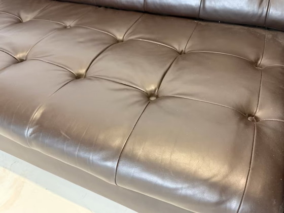 Image 1 of Edward Wormley Dunbar Leather Sofa Party 5407 Couch Armchair