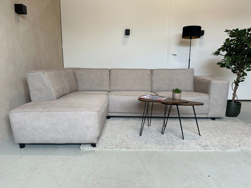 Divano angolare grigio chiaro/crema 280x190 cm