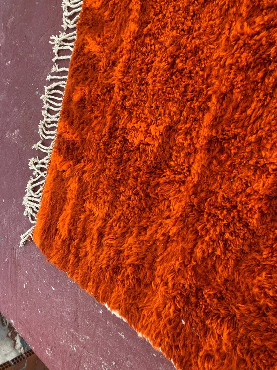 Large Beni Ouarain Rug 260x260 cm – Vibrant Orange Wool, Unique Piece – Rugs & carpets, Cotton, Bohemian (photo 5 of 13)