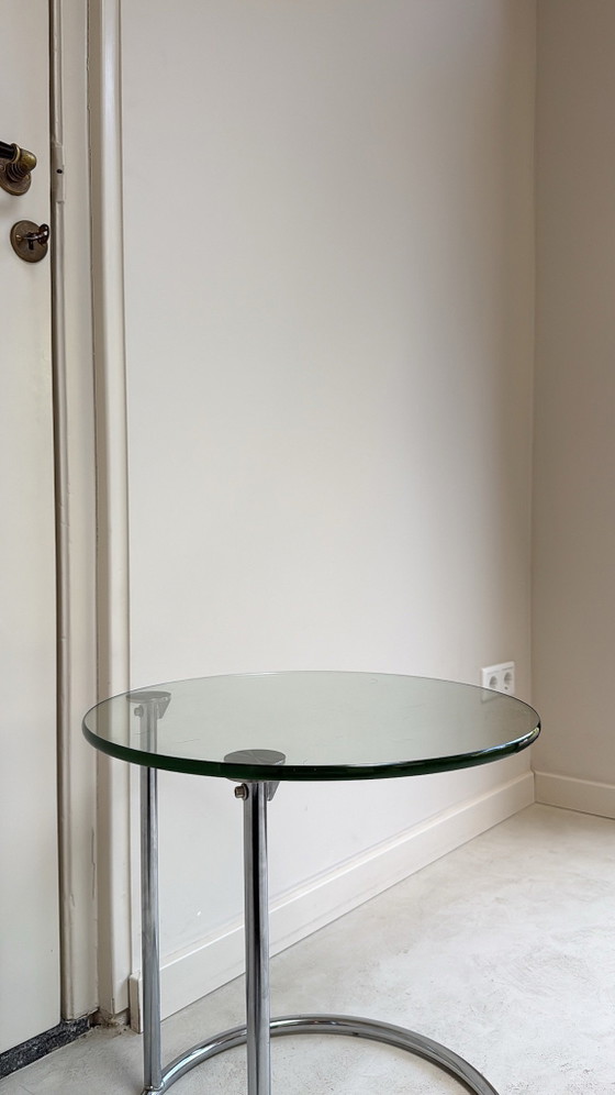 Table basse / Table d'appoint vintage en chrome avec verre de GEBRA, Tables d'appoint, Argenté (photo 3 sur 8)