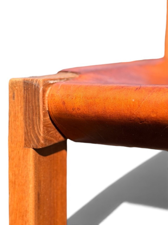 Authentic Pierre Chapo S24 Brutalist Chair - Solid Elm & Leather – Dining chairs (photo 15 of 16)