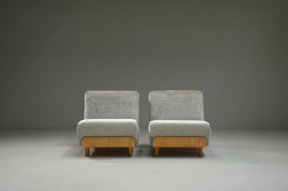Image 1 of Set van 2 multiplex loungestoelen, jaren 70, Nederland.