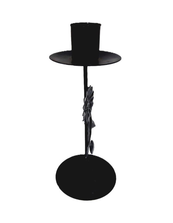 Image 1 of Vintage smeedijzeren kaarsenhouder, 16 cm