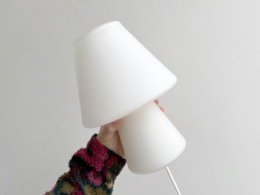 1x Vintage Hala Tischlampe aus weißem Glas – tafellampen