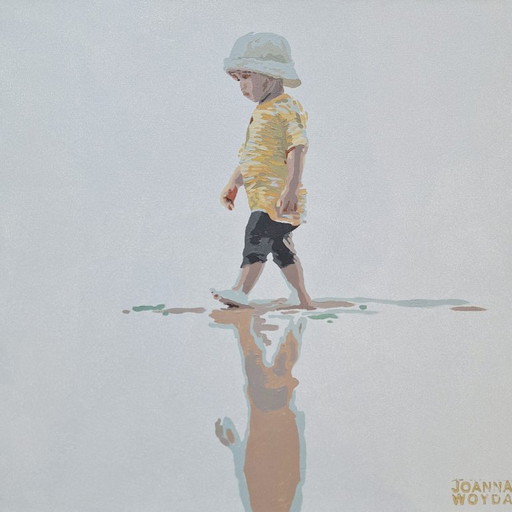 A Boy in a hat, Contemporary painting, Joanna Woyda