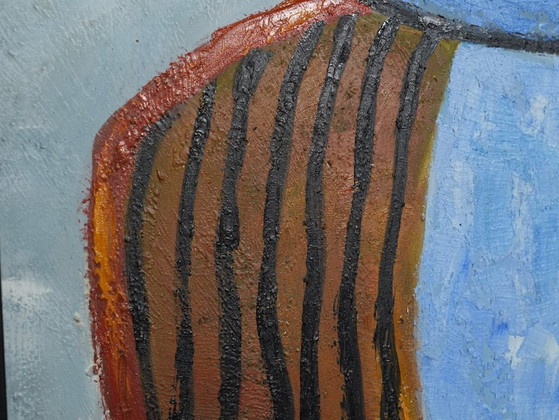 Large-Scale “Le Regard” Oil Painting After Karel Appel, Netherlands, 1990s, Paintings & Drawings, Wood (photo 6 of 10)