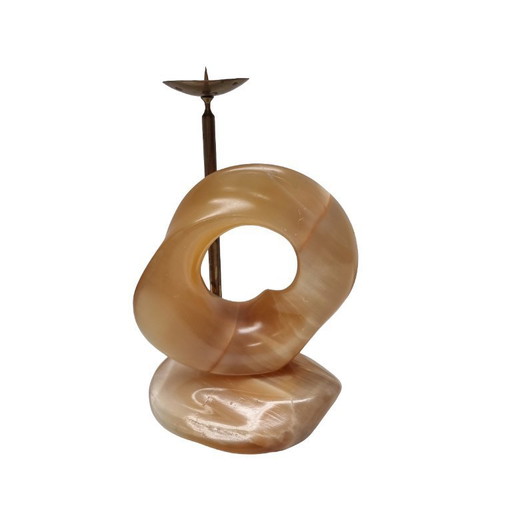 Design-Kerzenhalter orange Kalzit