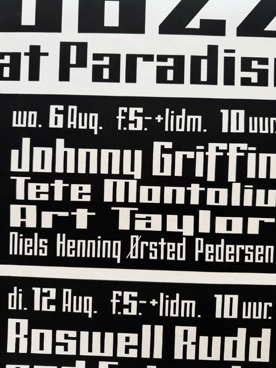 Image 1 of Jazz al Paradiso, agosto 1975, serigrafia vintage, stampata nei Paesi Bassi