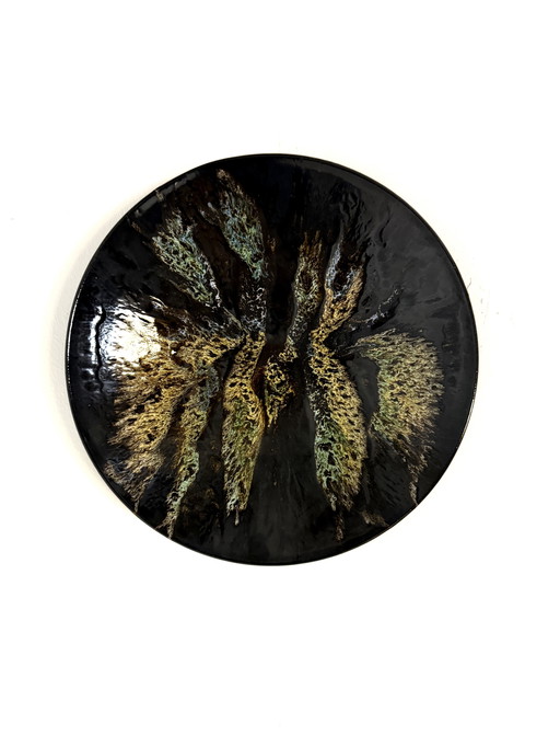 Placa de pared de cerámica vintage de los años 60