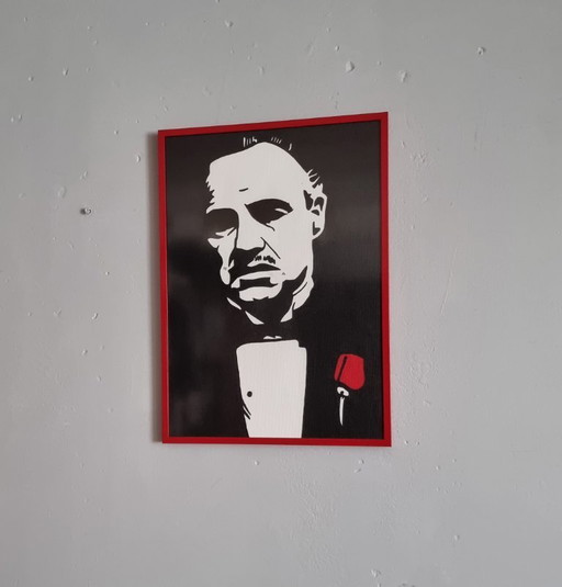 Art pop peint à la main, encadré A3