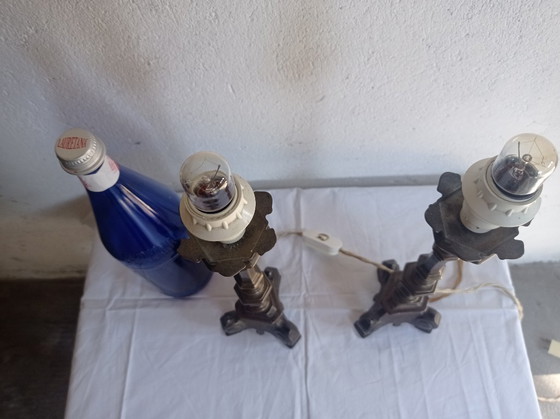 Lamps - Bronze - Transformed Candelabras – Table lamps, Textile (photo 15 of 38)