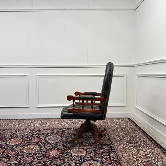 Sedia da Ufficio Chesterfield Inglese Verde President Chair – Sedie da ufficio, Leather, Wood (photo 3 of 7)