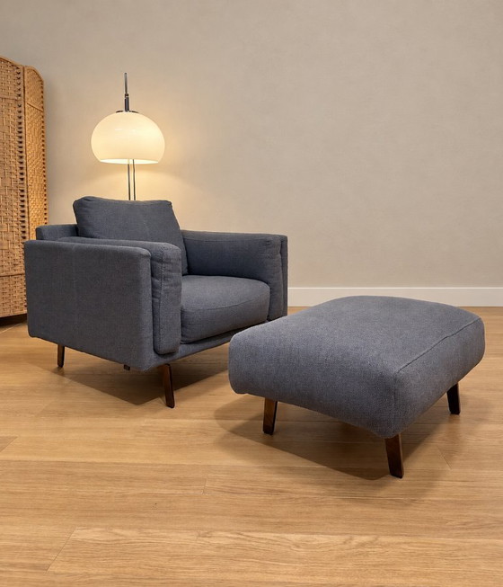 COMO NUEVO Leolux Bellice Sillón + GARANTÍA, Sillones, Lana, Metal, Azul, Design (foto 3 de 15)