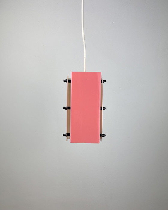 Image 1 of Lampada a sospensione Space Age, Acrilico, Anni '60, Metà secolo, Lampada vintage, Rosa-bianco, Germania, Anni '50, Pop Art, Min