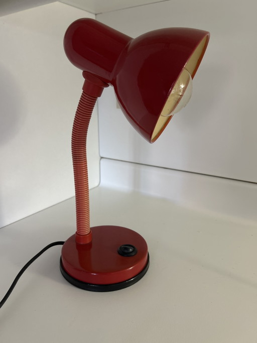 Retro-Schreibtischlampe E-Lite T2020 80er Jahre Rot – bureaulampen, Metal, Plastic