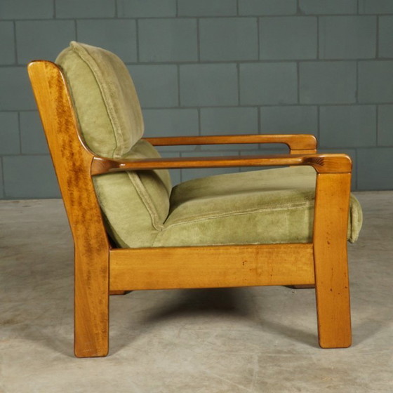 Image 1 of Vintage Deense zithoek/zitgroep – notenhout – jaren 60/70