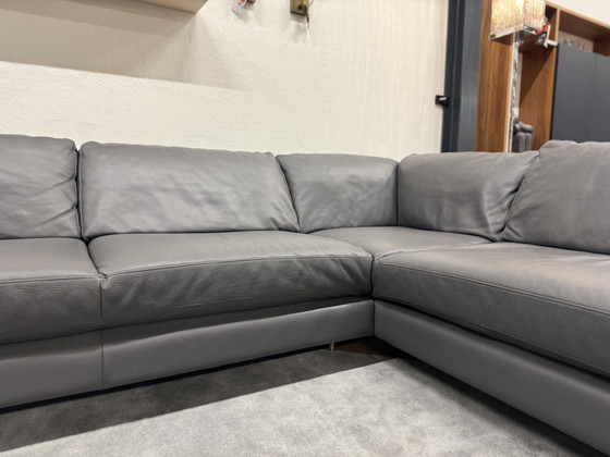 Image 1 of Natuzzi Hoekbank Grijs leer 310x240