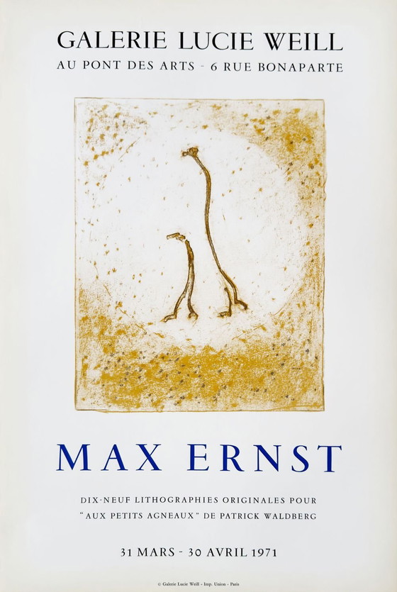 Image 1 of Max ERNST Expo 71 - Affiche Galerie Lucie Weill 1971