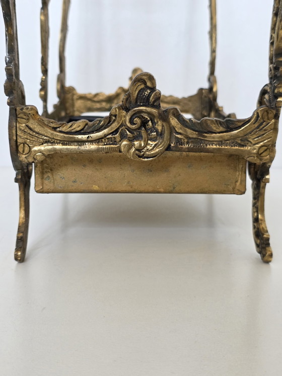Vintage sierlijke messing paraplu- en wandelstokhouder | Antieke rococo-stijl – Paraplubak, Iron, Brass (photo 6 of 15)