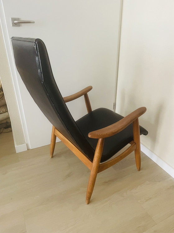 Louis Van Teeffelen Loungechair 1950-1960 – Fauteuils, Wood, Skai (photo 3 of 8)