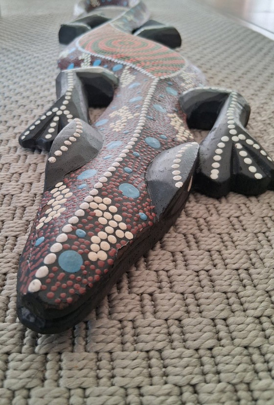 Image 1 of Decorazione murale in legno a forma di geco