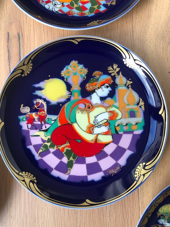 Image 1 of Set of 14 Rosenthal collector plates designed by Bjorn Wiinblad