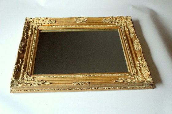 Image 1 of Miroir mural en bois - verre miroir - vintage