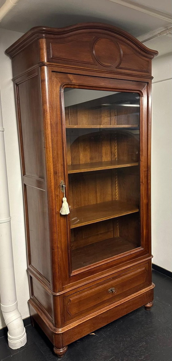 Image 1 of Antique walnut linen cupboard
