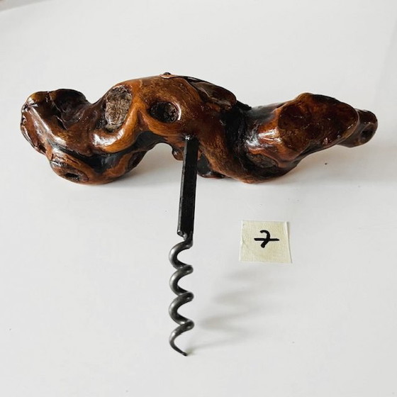 Image 1 of Tire-bouchon vintage français Bernard Siret, 7 racines en bois de vigne, années 1930