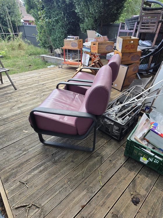 Paar vintage Drabert Fauteuils – Duits design jaren 80/90 – Leather, Metal (photo 3 of 5)