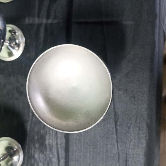 Image 1 of Set di 6 coppe da gelato vintage Letang Remy – Design francese – Acciaio inossidabile 18/10