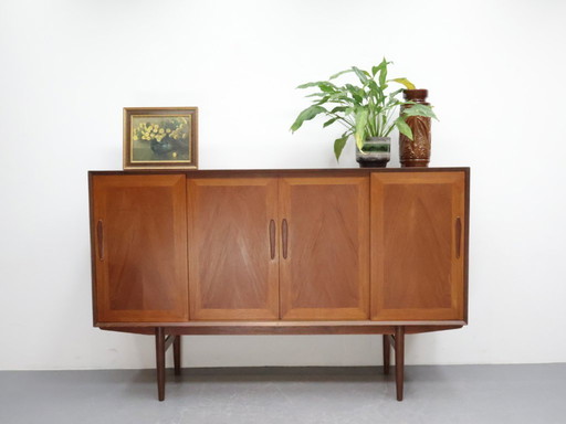 Grande parete attrezzata danese | Ante scorrevoli | Teak |