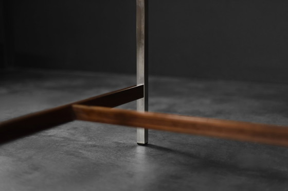 Image 1 of Vintage Mid-Century Modern Swedish Square Rosewood & Aluminum Coffee Table from HMB Möbler Rörvik, 1960s