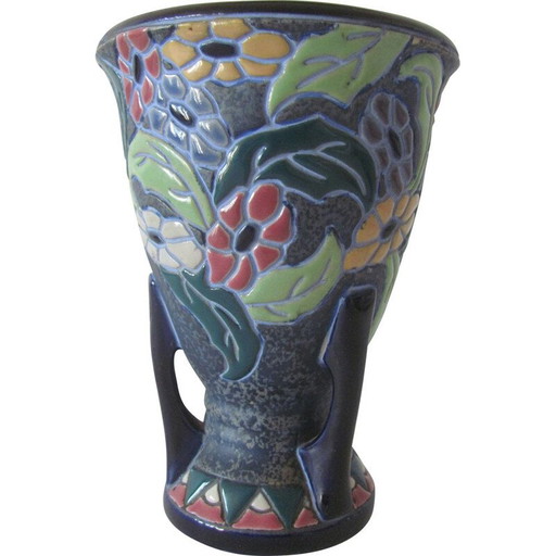 Vintage Keramikvase von Amphora-Werke Rießner, Tschechoslowakei 1920