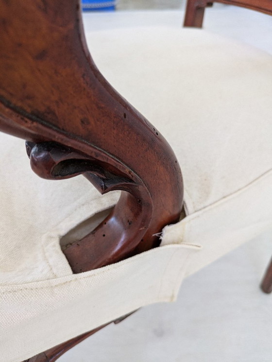 Image 1 of Art Nouveau - Sessel (2) - Holz, Stoff