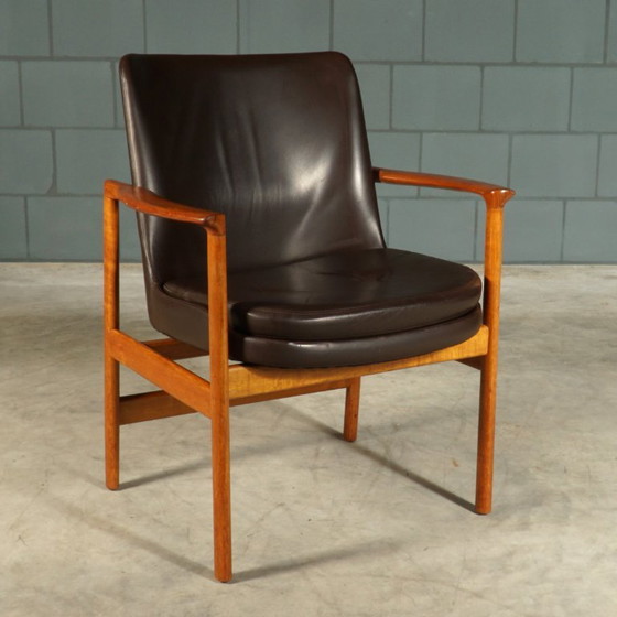 Fauteuils vintage – Ib Kofod Larsen – Fröscher – 1960 – Leather, Wood (photo 2 of 16)