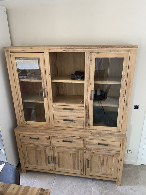 Credenza in legno massello di acacia (160x45x200) (due pezzi)