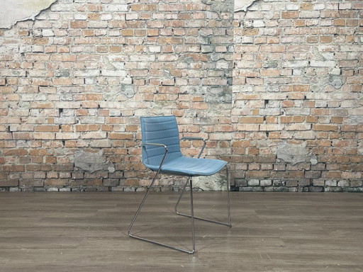 6x Arper Catifa 46 blau mit Armlehne