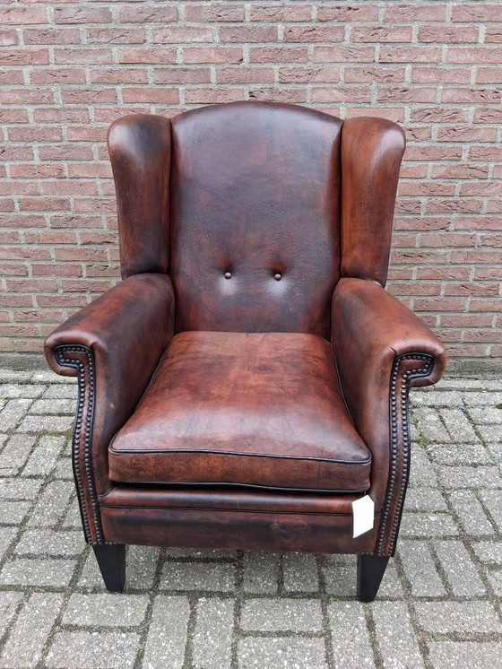 Image 1 of Sillón orejero de auténtica piel de oveja