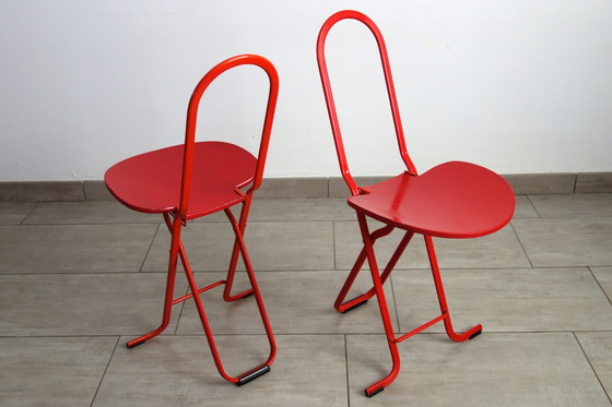 Image 1 of 2 Chaises Pliantes avec Support Gastone Rinaldi pour Thema, Années 70/80