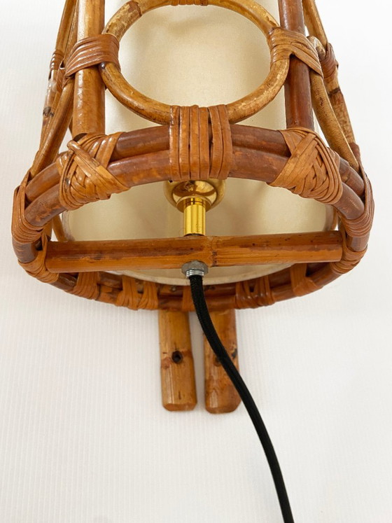Mid-Century Rotan Wandlampen — Louis Sognot Stijl – Rattan (photo 11 of 22)